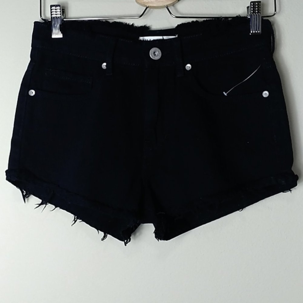 Bull Head Denim High Rise Short Black Shorts